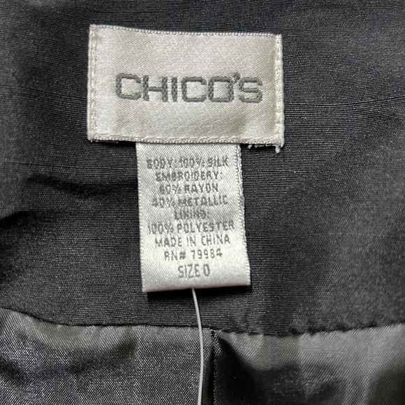 Chico’s Silk Embroidered Evening Jacket - Picture 4 of 4